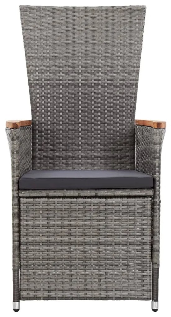 Set mobili da pranzo da giardino 9 pz con cuscini grigio