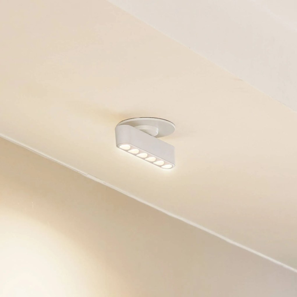 Plafoniera LED da incasso Lindby Eldrin, bianco, alluminio, 13,1 cm