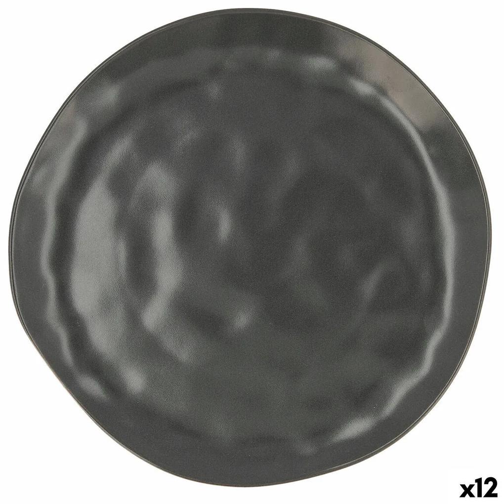 Piatto Piano Bidasoa Cosmos Ceramica Nero (Ø 26 cm) (12 Unità)