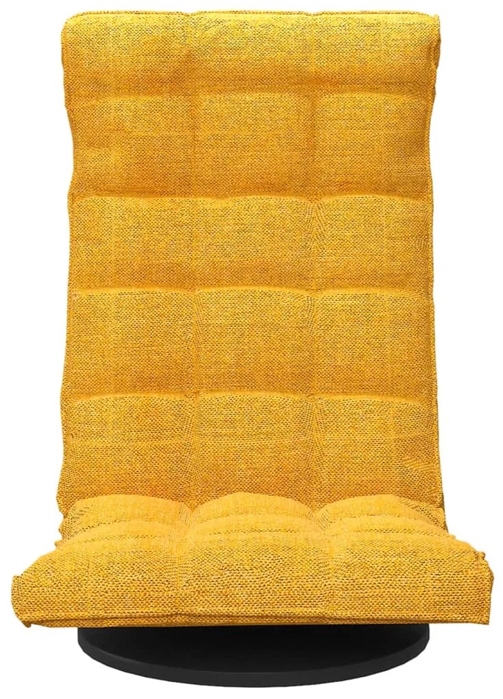 Sedia da pavimento girevole giallo senape in tessuto