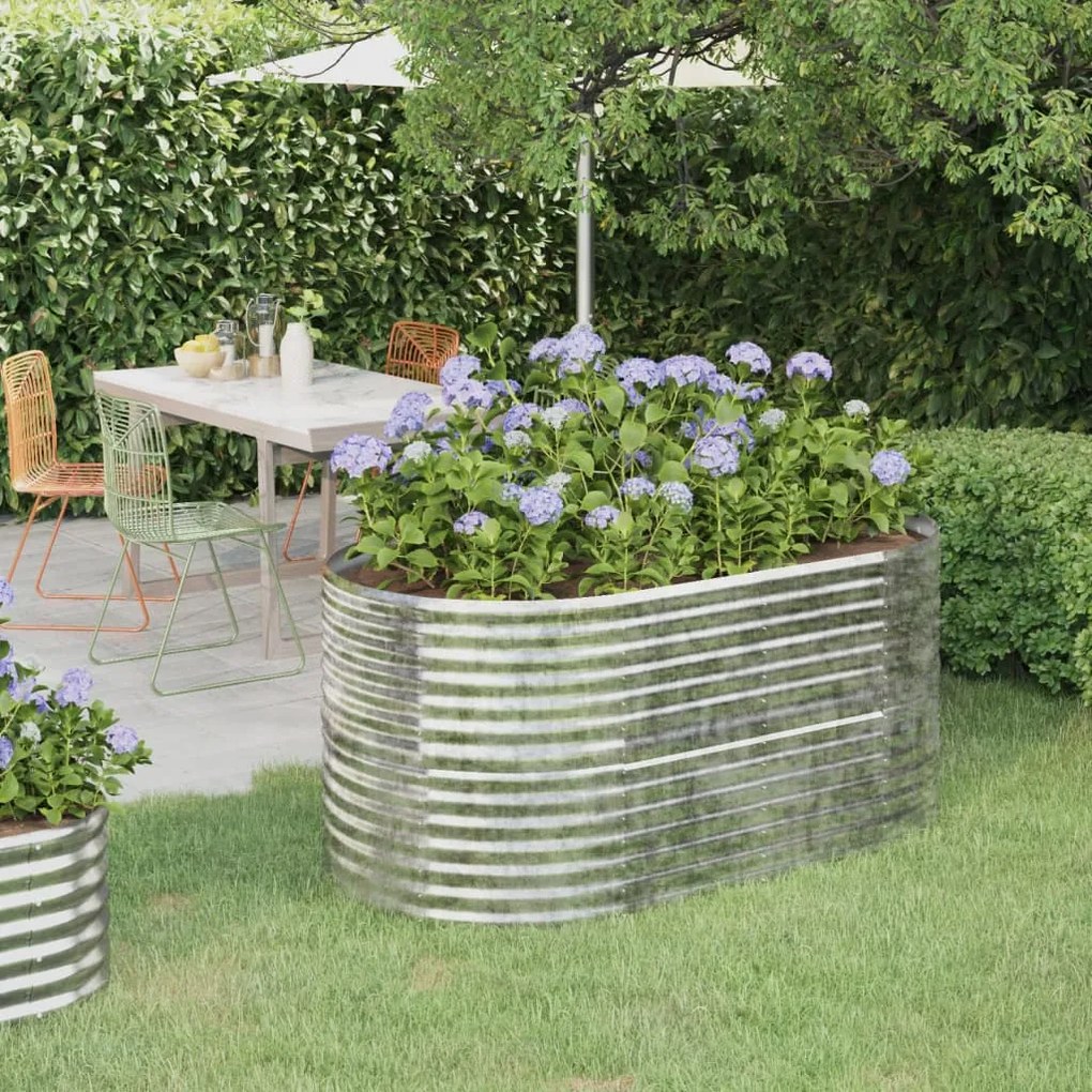 Letto Giardino Acciaio Verniciato A Polvere 152x80x68cm Argento /