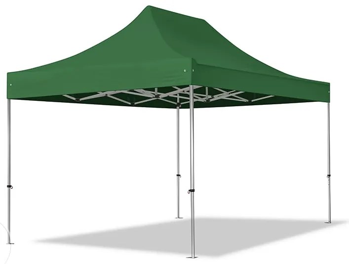 TOOLPORT 3x4,5m gazebo pieghevole PES con laterali (finestre panoramiche), PROFESSIONAL alluminio, verde scuro - (600201)