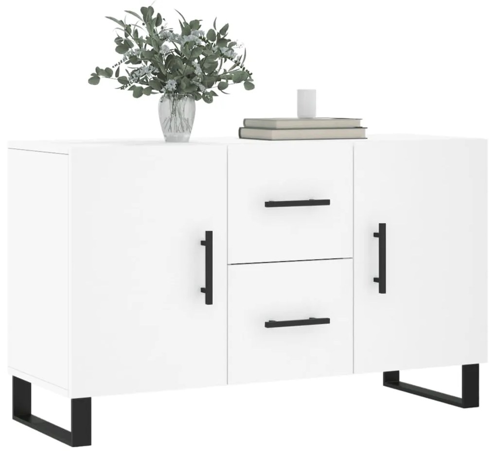 Credenza bianca 100x36x60 cm in legno multistrato