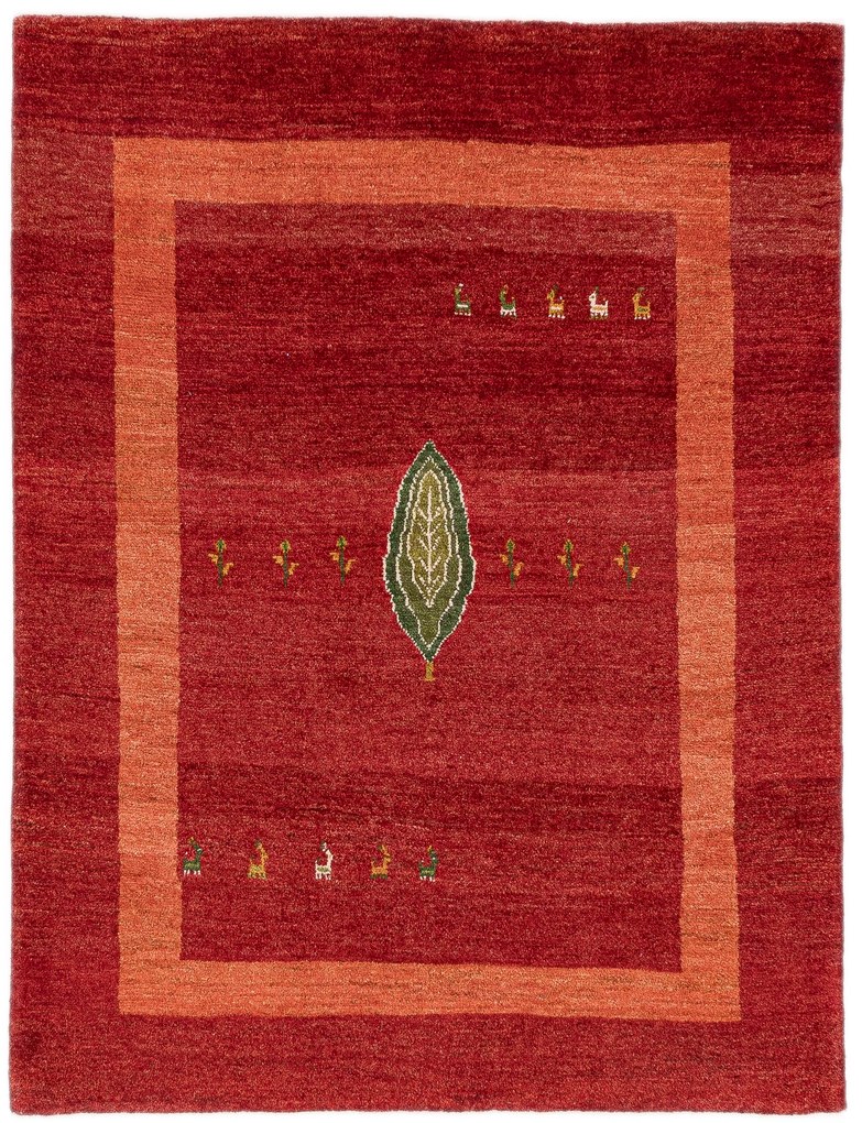 Gabbeh Tappeto 150x200 Rosso (Iran) Annodato A Mano