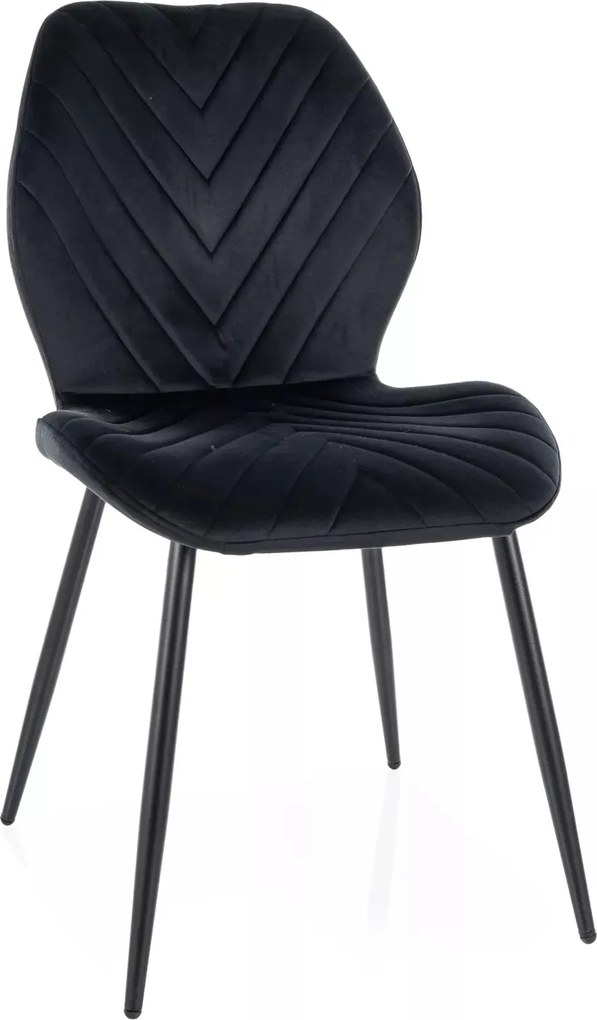 Sedia Mike Velvet in velluto nero – 48x41x86 cm