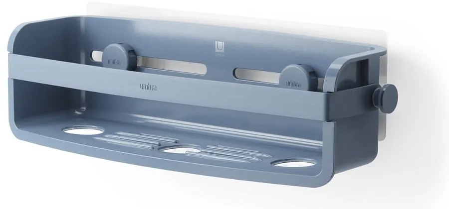 Mensola da bagno blu in plastica riciclata senza foratura Flex - Umbra