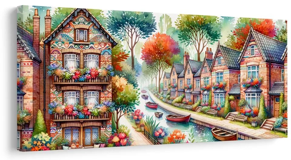 Quadro su tela – Strada con fiori