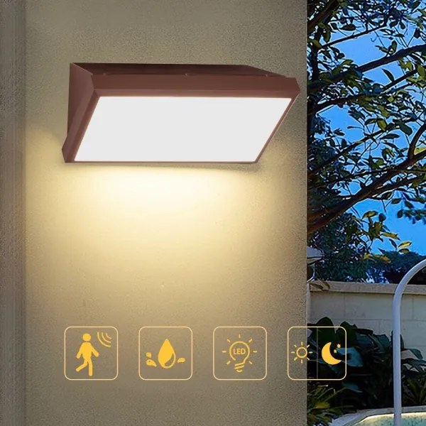 Brilagi-LED Applique da esterno con sensore TRIANGLE LED/20W/230V marrone IP65