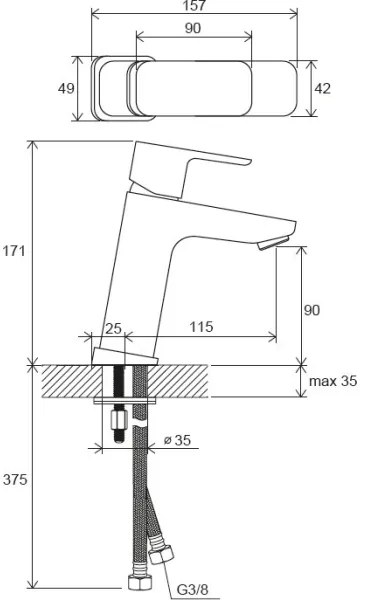 Ravak X070129 - Miscelatore per lavabo FREE 17,1 cm, cromo lucido