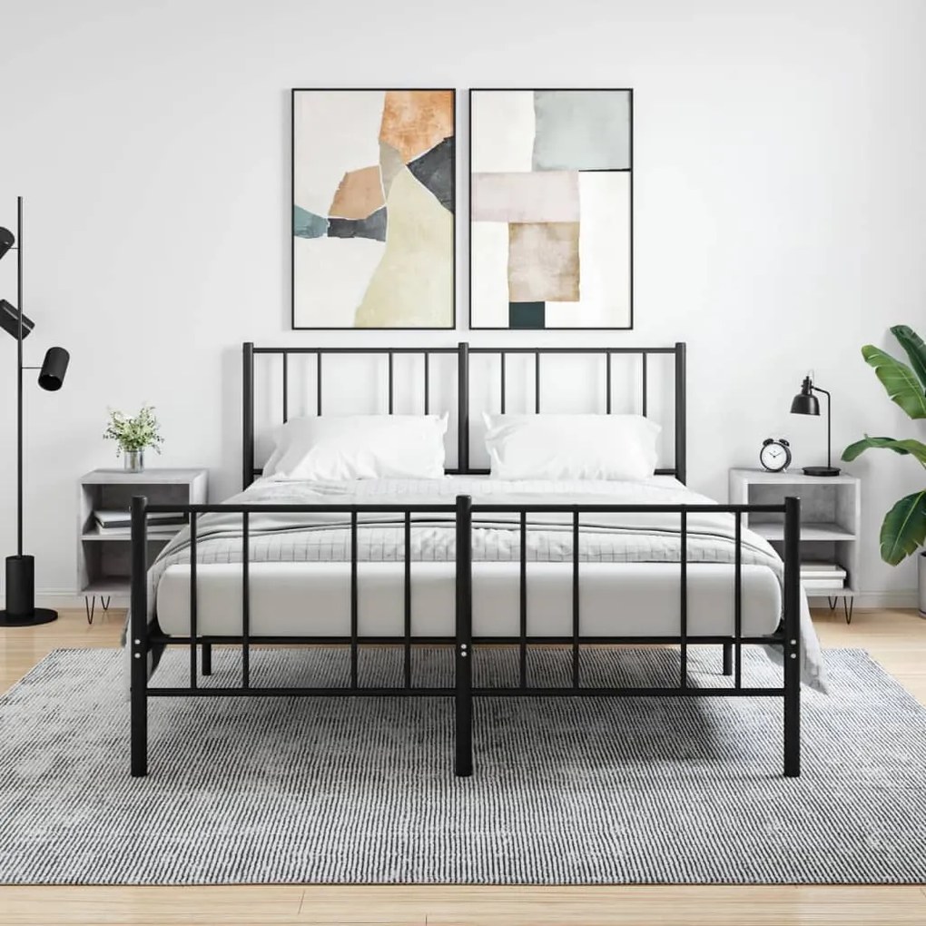 Comodini 2 Pz Grigio Cemento 40x30x50 Cm İn Legno Multistrato /