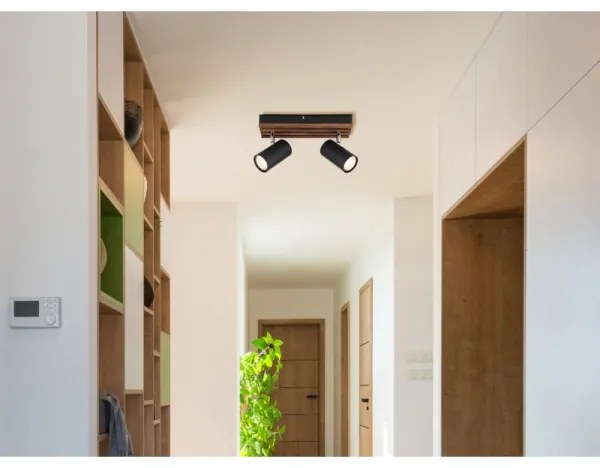 Globo 57909-2 - Faretto KAYDEN 2xGU10/25W/230V nero