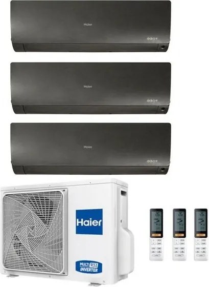Climatizzatore Haier Trial Split Flexis Nero 9000+9000+12000 3U70S2SR5FA R-32 a++/a+ 9+9+12