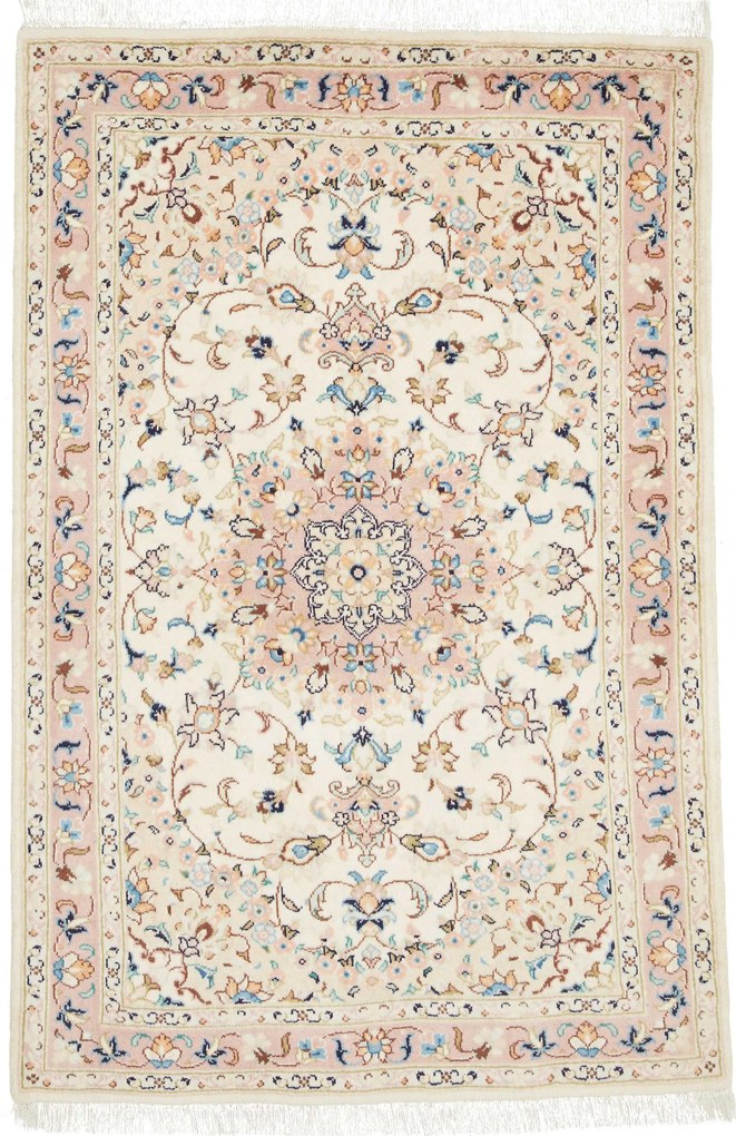 Kashan Tappeto 100 x 150 Beige (Iran) Annodato A Mano