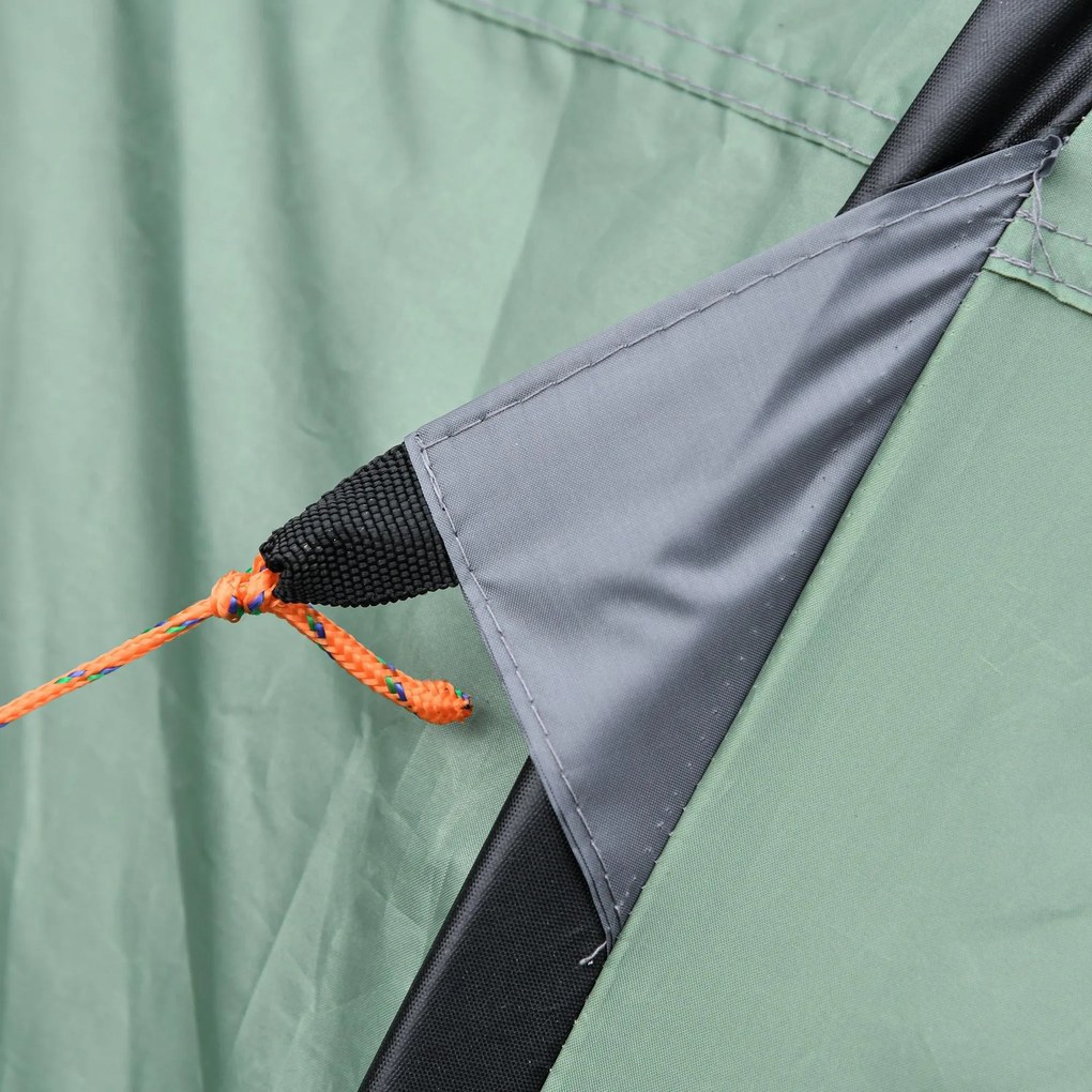 Tenda da Campeggio Pop Up 4-5 Persone 263,5x220x123 cm con Porte e Finestre Verde e Grigio...