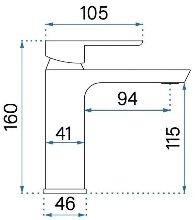 REA-B6412 - Miscelatore per lavabo ARGUS 28,5 cm, finitura oro spazzolata