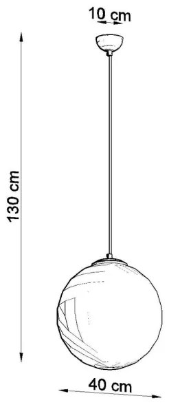 Sollux SL.0717 - Sospensione a cavo TOYA 1xE27/60W/230V Ø 40 cm bianco/oro