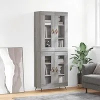 Credenza Grigio Sonoma 69,5x34x180 cm in Legno Multistrato 3198255