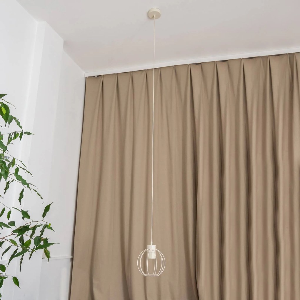 HELAM Lampada a sospensione STARLIGHT, bianco crema, a 1 luce, Ø 18 cm, metallo