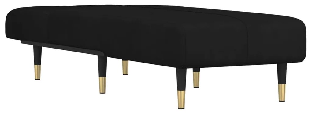 Chaise longue in velluto nero