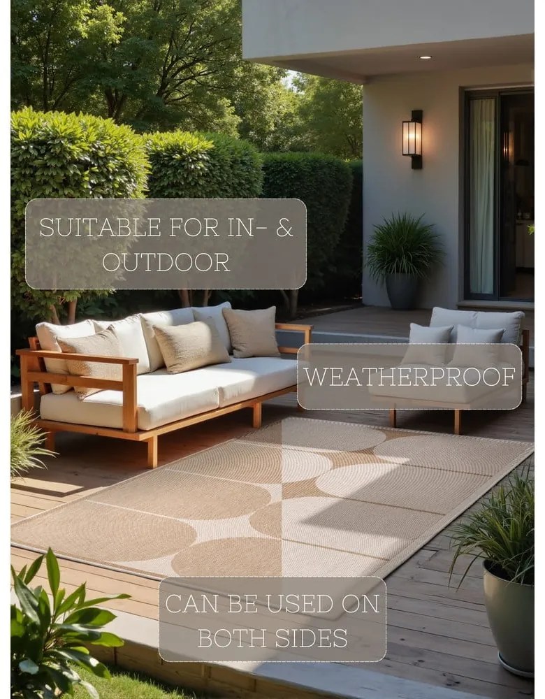 Tappeto da interno/esterno beige/avorio 120x170 cm Duet Bowen – NORTHRUGS