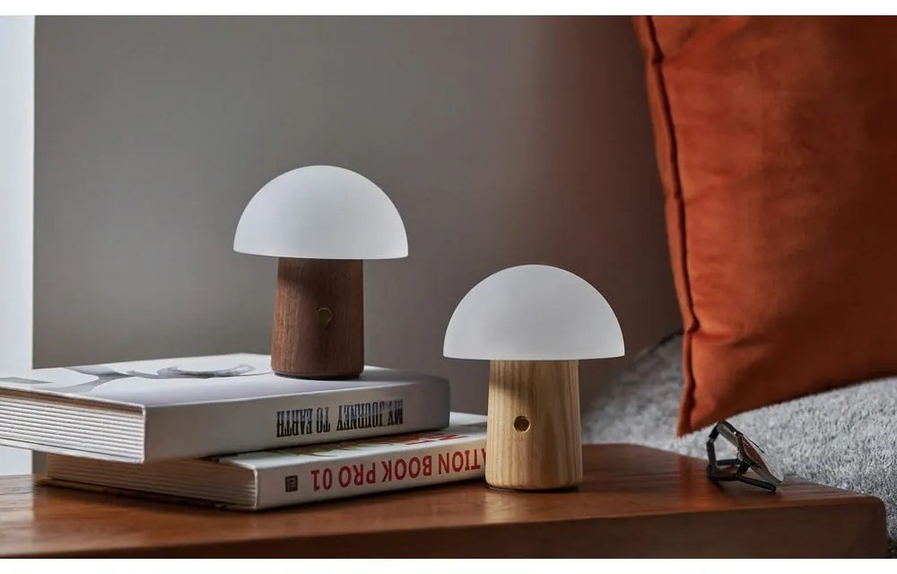 Lampada da tavolo dimmerabile in colore naturale con paralume in vetro (altezza 13 cm) Alice - Gingko