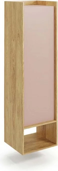 Armadio modulare Mobius 1D in legno naturale/rosa - H179 cm