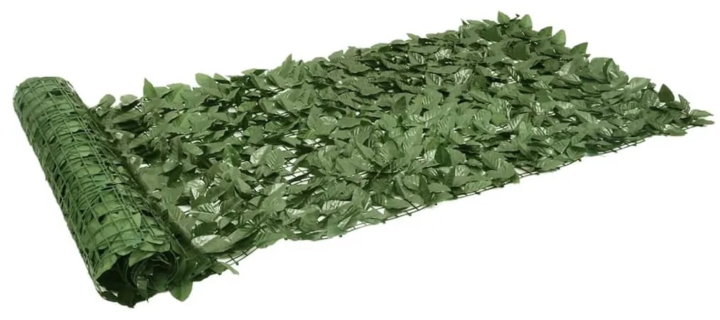Paravento Da Balcone Con Foglie Verde Scuro 200x100 Cm /