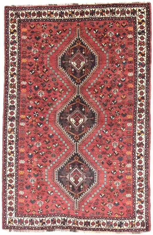 Shiraz Tappeto 240x160 Rosso (Iran) Annodato A Mano