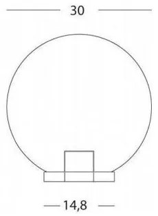 Globo testa-palo d.60 fume' d.300 e27 nero(ULTIMI DISPONIBILI - N°1)