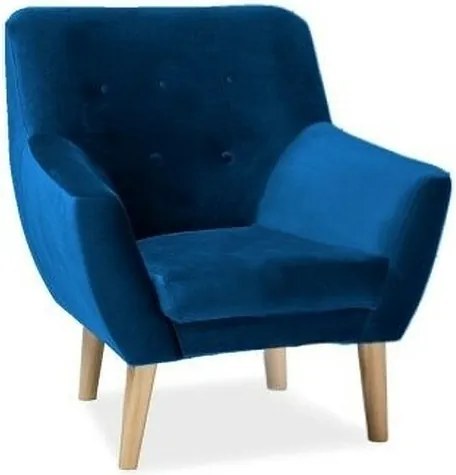 Poltrona Nordic 1 Velvet in velluto blu navy – 76x75x90 cm