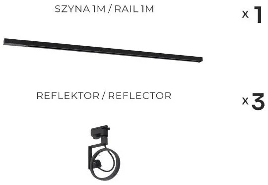 Zuma Line 3560 - Faretto da binario MASTER 3xGU10/15W/230V nero