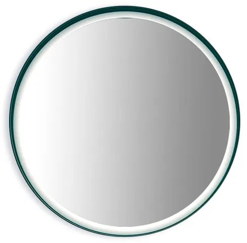 Specchio con illuminazione integrata completo di faretto bagno tondo L 70 x H 70 x P 5 cm