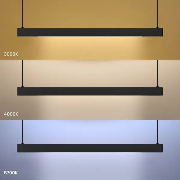 Lampadario LED su cavo LINEA LED/36W/230V 3000/4000/5700K IRC 90 nero