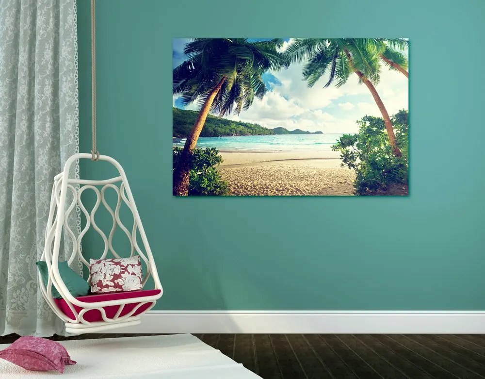 Quadro su tela – Tramonto sull'isola delle Seychelles