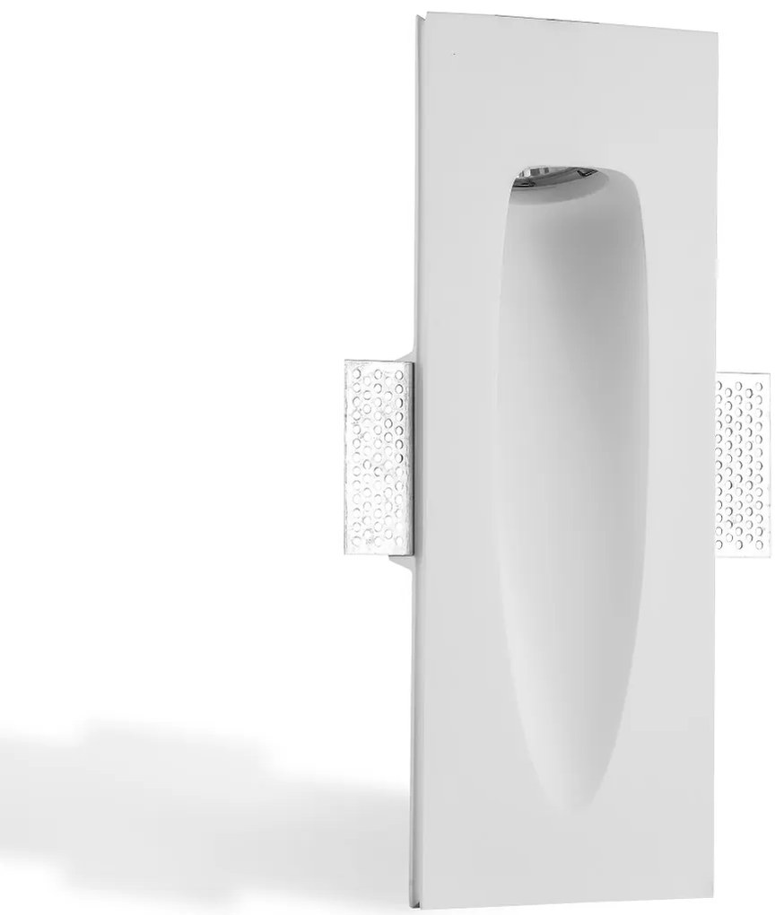 Segnapasso da Incasso GU11 Rettangolare in Gesso Pitturabile