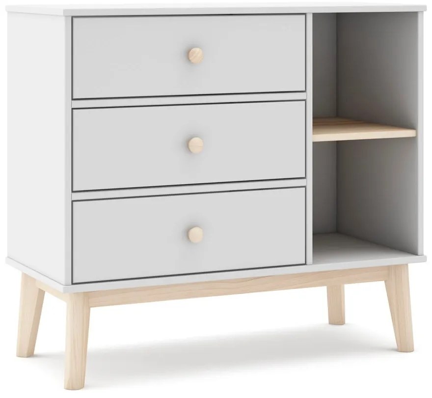 Cassettiera bassa bianca per bambini 90x81 cm Esteban - Marckeric