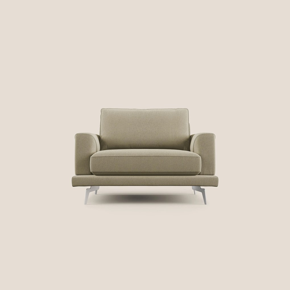 Dorian poltrona moderna in tessuto smacchiabile T05 cammello