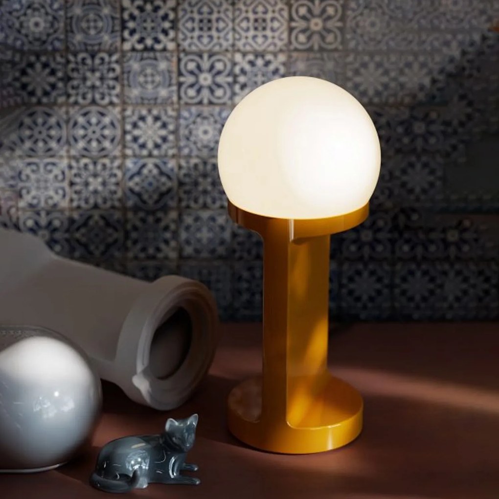 Lampada Da Tavolo Classica Habea Ceramica Giallo 1 Luce E14