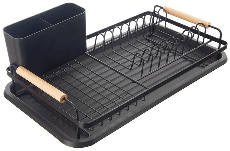 Scolapiatti in metallo nero 43x28,5 cm Radka - Orion