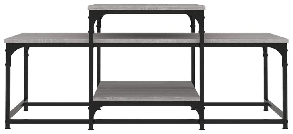 Tavolino da salotto grigio sonoma 102x60x45cm legno multistrato
