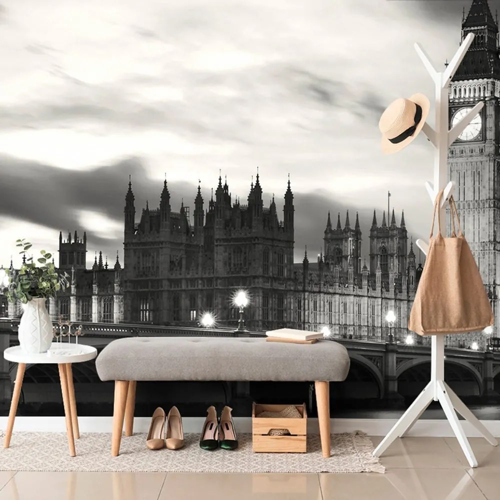 Carta da parati – Big Ben notturno in bianco e nero a Londra