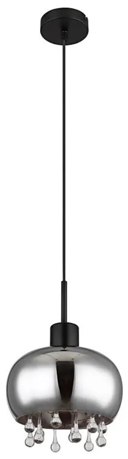 Globo 15839H - Lampadario a sospensione con filo CORRY 1xE27/9W/230V diametro 21 cm nero