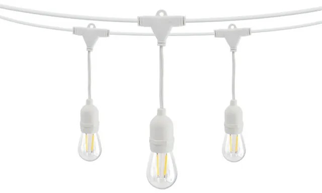 Catenaria da 10m con 10 Portalampada E27 Bianca