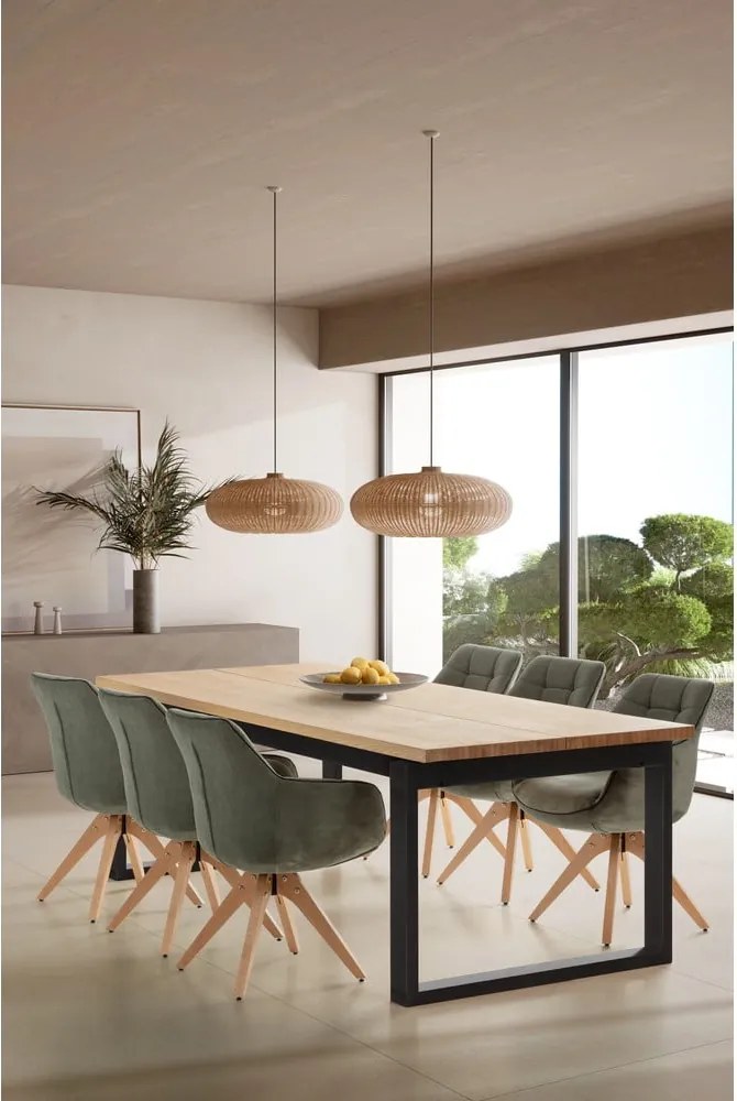 Tavolo da pranzo con piano effetto rovere 100x220 cm Rina – Marckeric