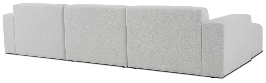 Divano angolare bianco in tessuto bouclé (angolo sinistro) Roxy - Scandic