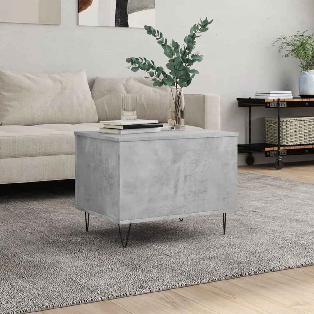 Tavolino Salotto Grigio Cemento 60x44,5x45 Cm Legno Multistrato /