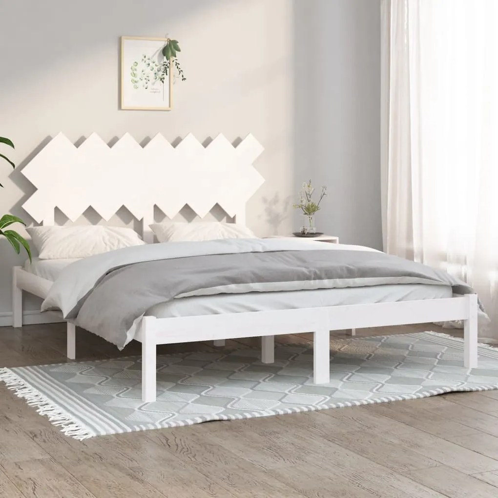 Giroletto Bianco 140x190 cm 4FT6 Double in Legno Massello