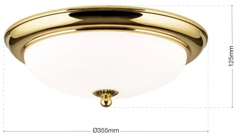 Orion - Plafoniera EMPIRA 2xE27/40W/230V Ø 35,5 cm dorata