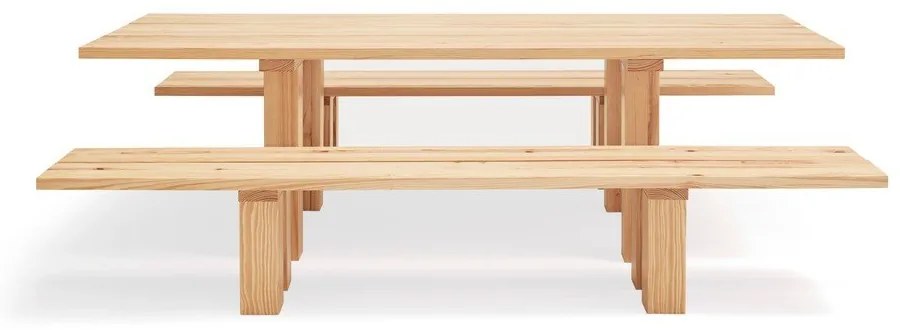 Tavolo da pranzo con piano in legno di pino 100x260 cm Banda - Teulat