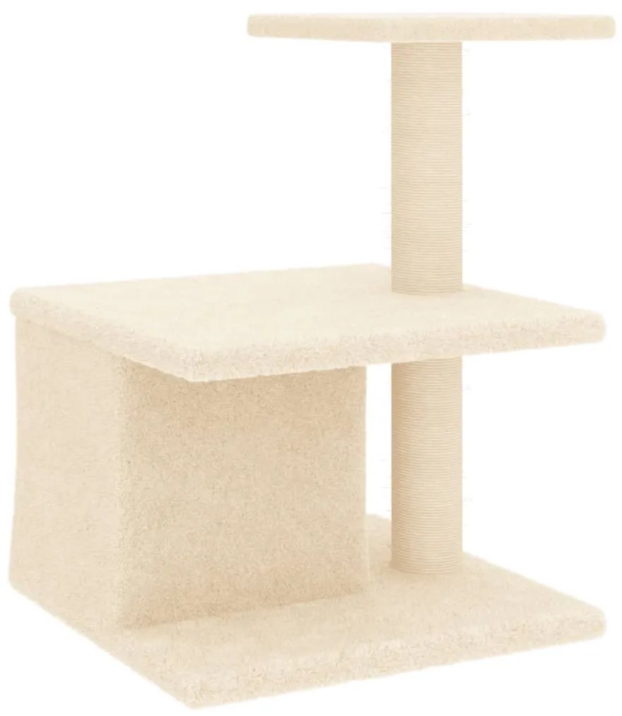 Albero per gatti con tiragraffi in sisal crema 48 cm